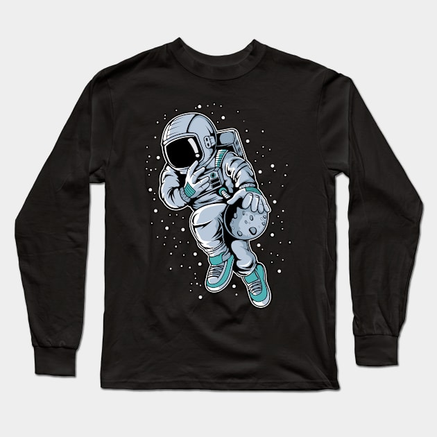 astronaut basketball Long Sleeve T-Shirt by Mako Design 
